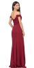 Off-the-Shoulder Lace Accent Top Long Prom Dress back in burgundy